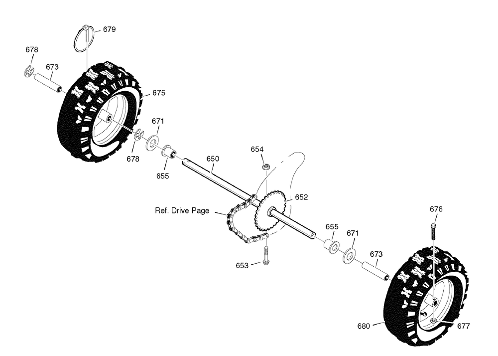 Wheels Diagram and Parts List for 1695444-LP1695444-726E 2008 Briggs and Stratton Snow Blower